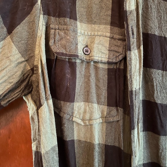 Green Buffalo plaid button down top - Picture 5 of 5